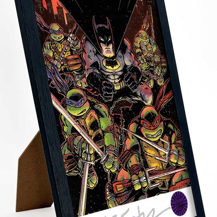 SIGNED and Framed Mini Print with Hologram COA TMNT and Batman