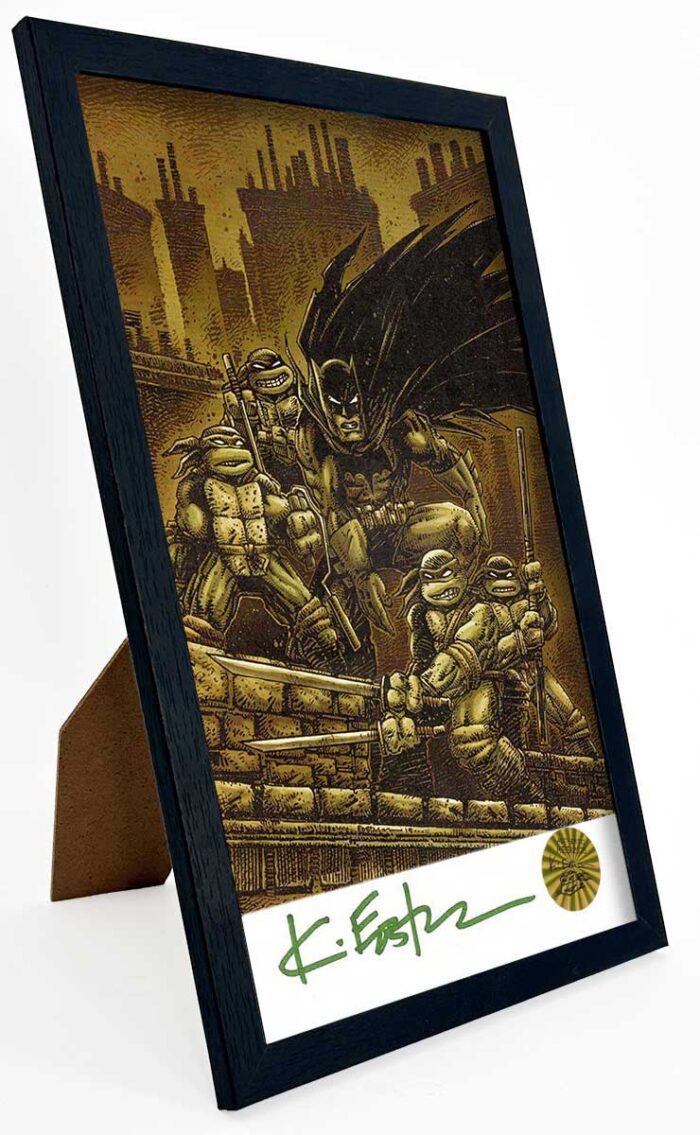 SIGNED and Framed Mini Print with Hologram COA DARK NIGHTS featuring TMNT and Batman