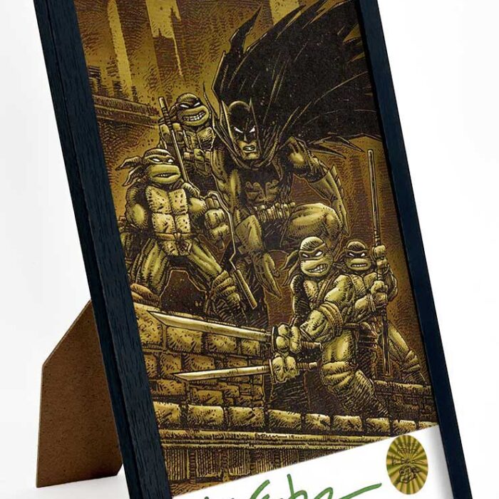 SIGNED and Framed Mini Print with Hologram COA DARK NIGHTS featuring TMNT and Batman