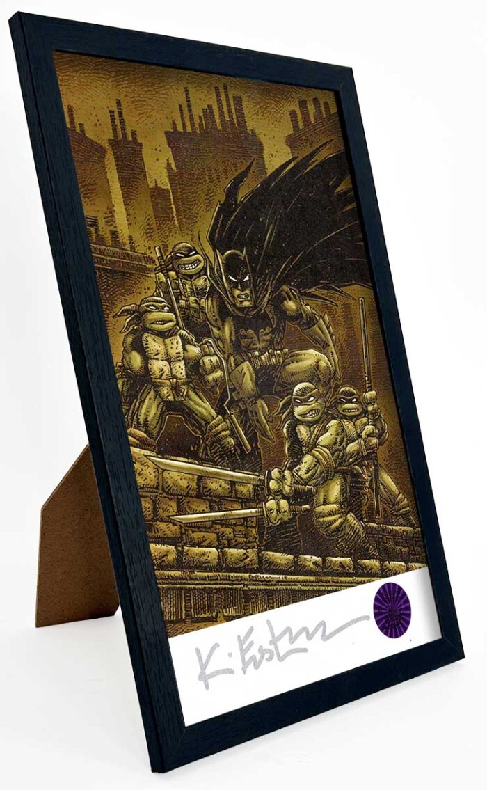 SIGNED and Framed Mini Print with Hologram COA DARK NIGHTS featuring TMNT and Batman