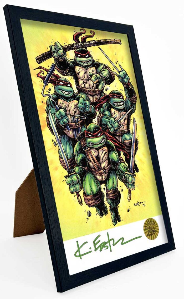 SIGNED and Framed Mini Print with Hologram COA TMNT 2019 Eastman Art
