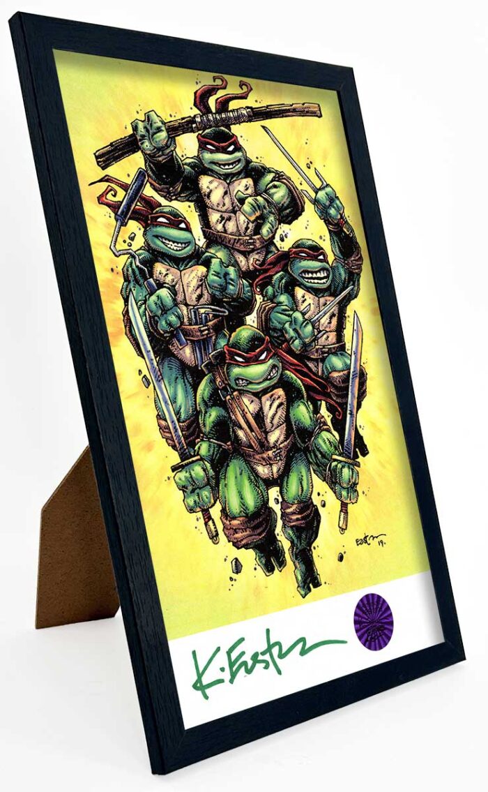 SIGNED and Framed Mini Print with Hologram COA TMNT 2019