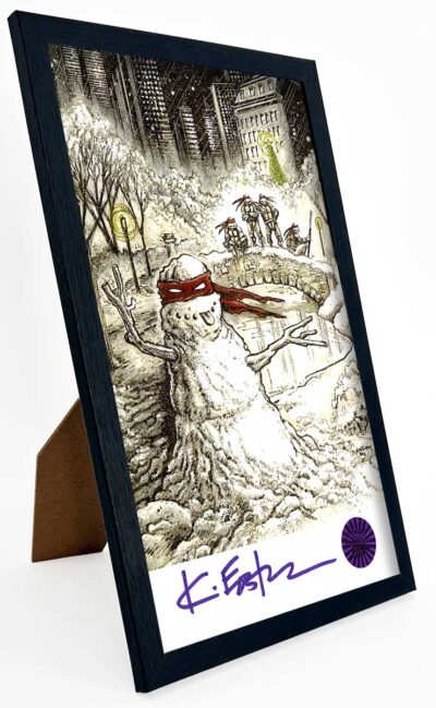 SIGNED and Framed Mini Print with Hologram COA Snow Ninja