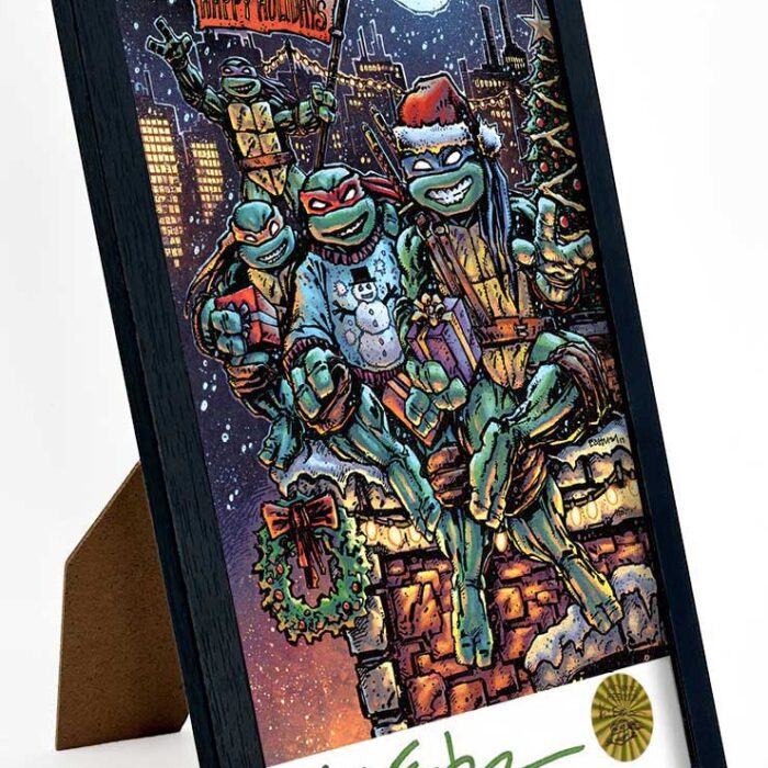 SIGNED and Framed Mini Print with Hologram COA Eastman TMNT Holidays Whimsy