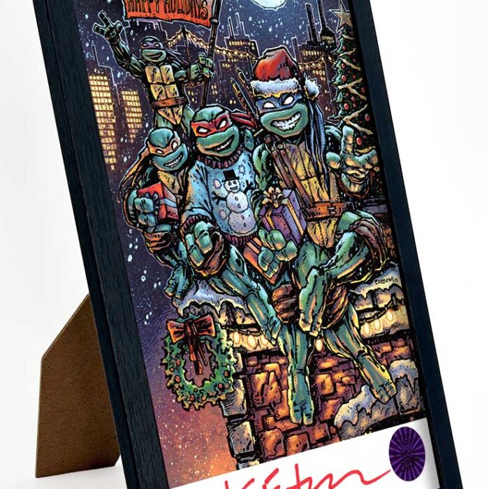 SIGNED and Framed Mini Print with Hologram COA TMNT 2019 Holidays