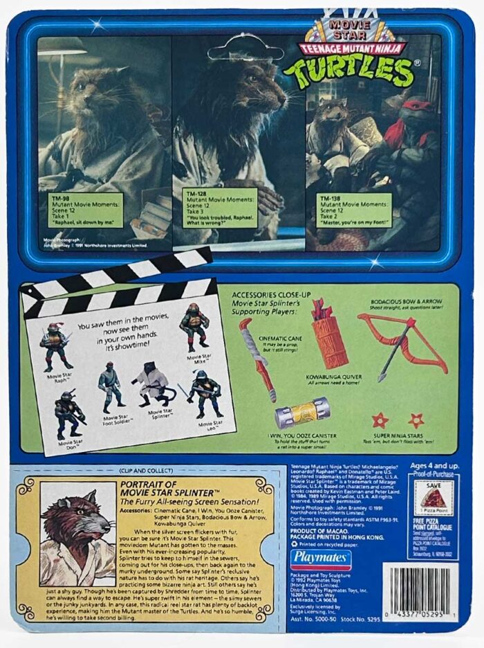 1992 Movie Star Splinter unpunched