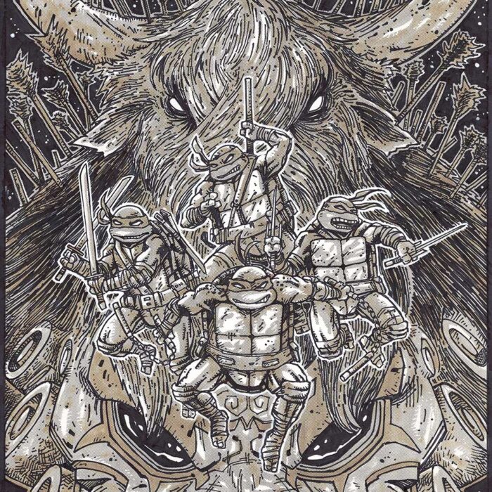 Stunning 2025 Original Cover Art –  TMNT VI Issue 13 Kevin Eastman Cover featuring all 4 Dudes