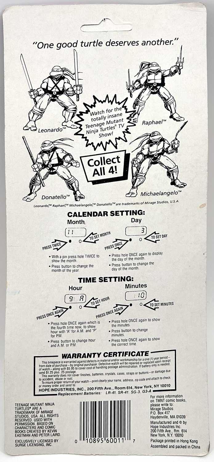 Factory Sealed 1989 Donatello Digital Watch Signed with JSA