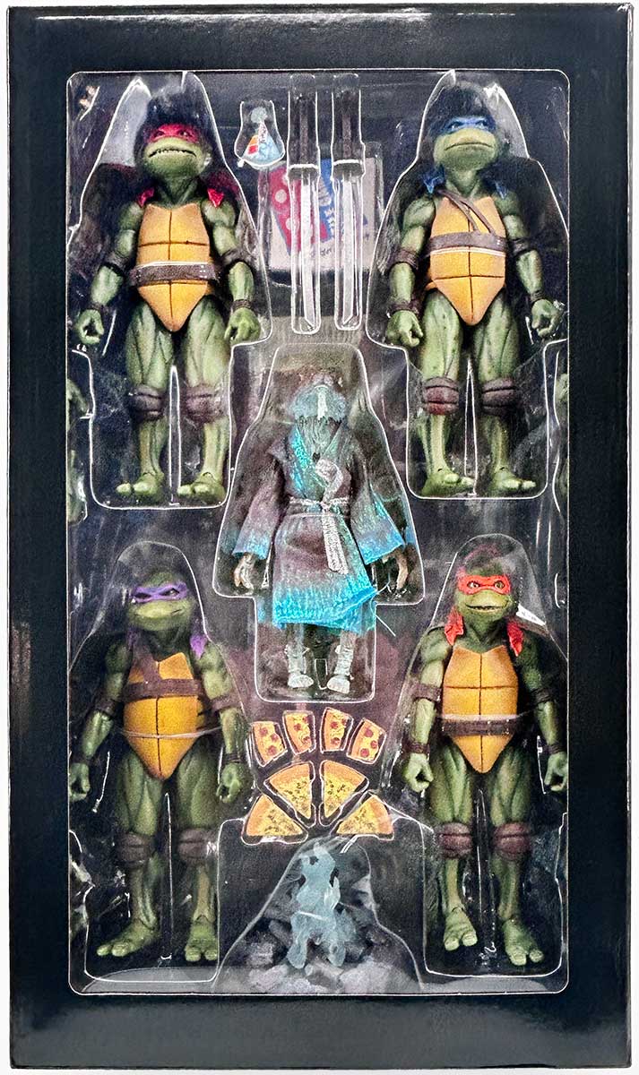 NECA TMNT 1990 Movie 35th Anniversary 5 Pack with Signed Mirage Movie Book and 2025 Hologram COA - Image 4