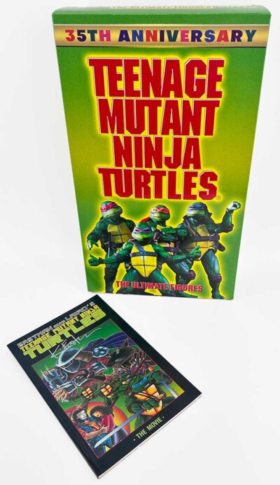 NECA TMNT 1990 Movie 35th Anniversary 5 Pack with Signed Mirage Movie Book and 2025 Hologram COA