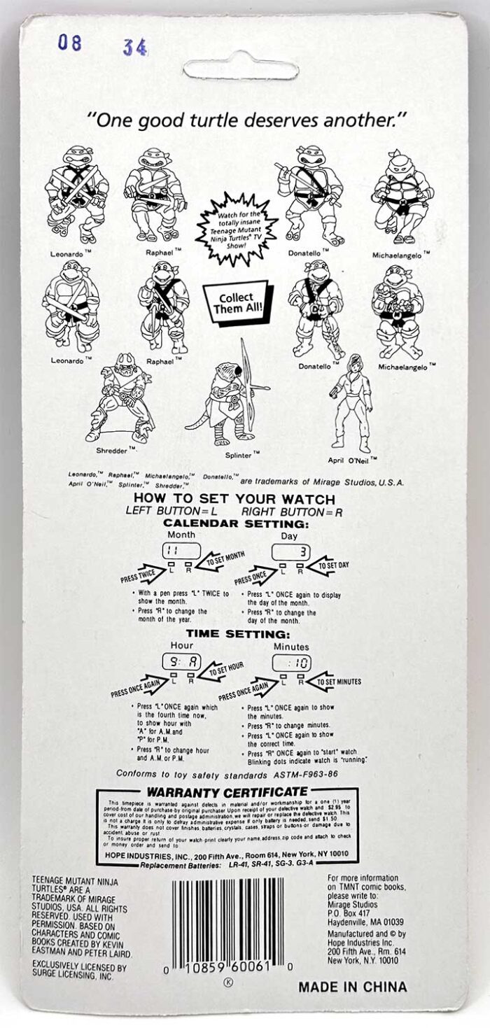 Factory Sealed 1989 Shredder Digital Watch Signed with JSA