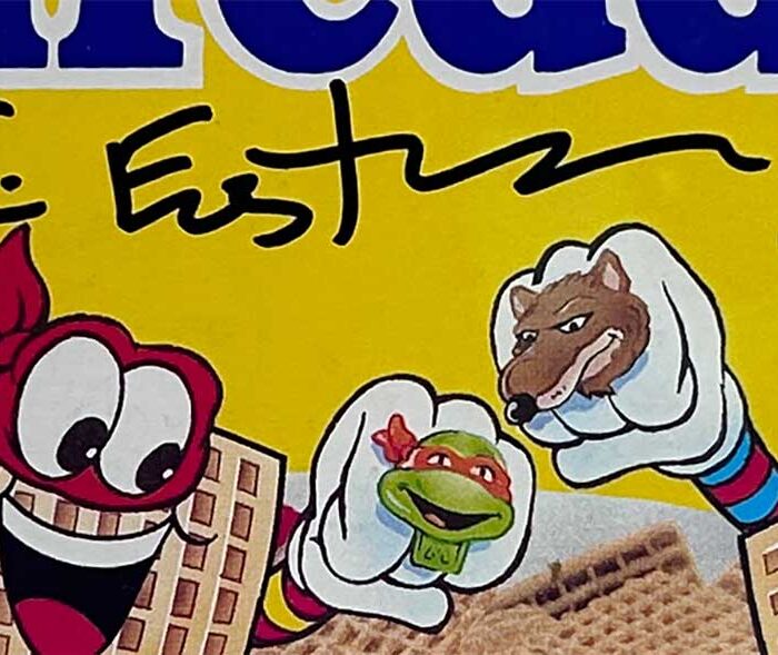 Factory Sealed SHREDDIES Cereal Box with TMNT POWER RINGS and Cereal Inside Eastman SIGNED with JSA