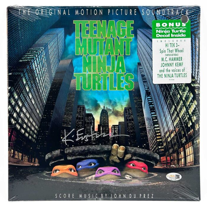 1990 TMNT Movie Vinyl Soundtrack Promotional Album RARE Signed COA from Laird and Eastman plus JSA