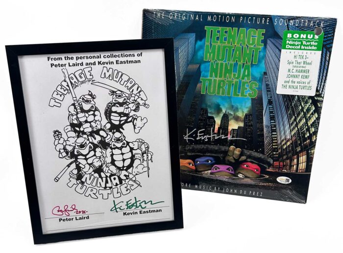 1990 TMNT Movie Vinyl Soundtrack Promotional Album RARE Signed COA from Laird and Eastman plus JSA