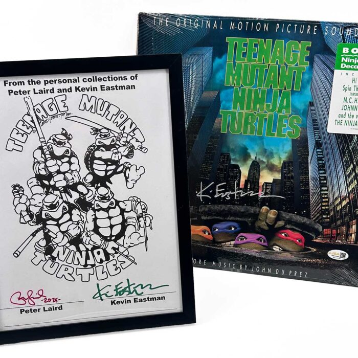 1990 TMNT Movie Vinyl Soundtrack Promotional Album RARE Signed COA from Laird and Eastman plus JSA