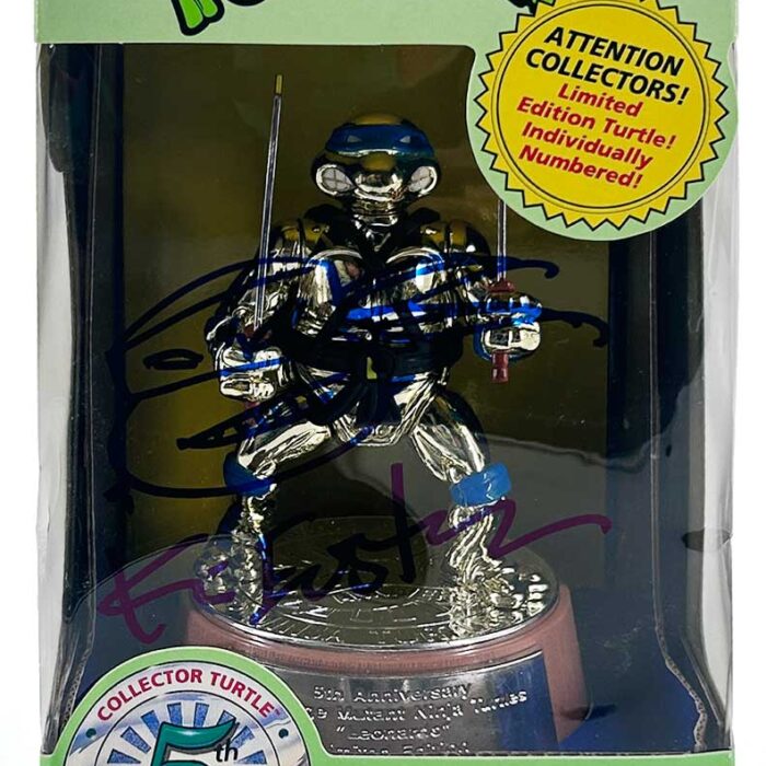 TMNT Playmates 5th Anniversary Collector’s Turtle LEO Signed by Kevin with Headsketch Remarque and Hologram COAs