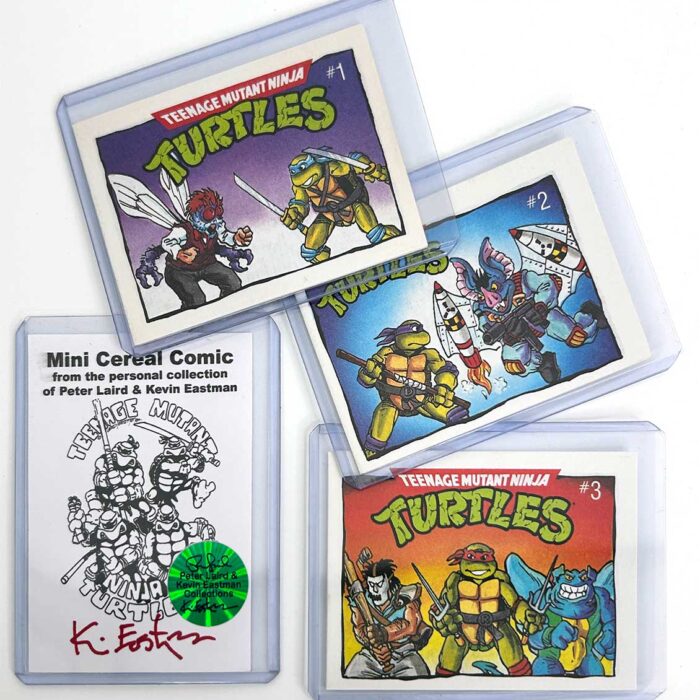 1989 Complete Set of 3 TMNT Cereal Box Comics with SIGNED COA