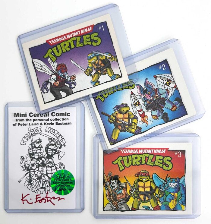 1989 Complete Set of 3 TMNT Cereal Box Comics with SIGNED COA