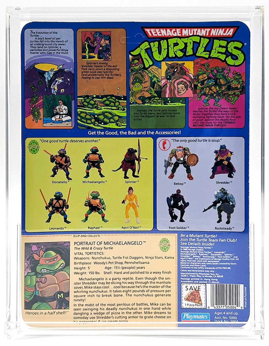 1988 Playmates TMNT Series 1, Softhead Michaelangelo 10 Back, Mint On An Unpunched Card with a Fan Club Flyer - Image 5