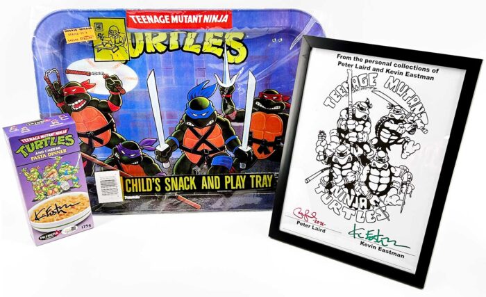 1988 TMNT Snack and Play Tray CowaBundle with RARE Signed COA from Laird and Eastman plus JSA