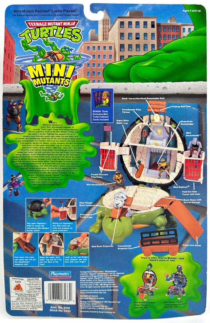 1994 Mini-Mutant Raphael Castle Playset (Factory Sealed) with Eastman and Laird COA Label