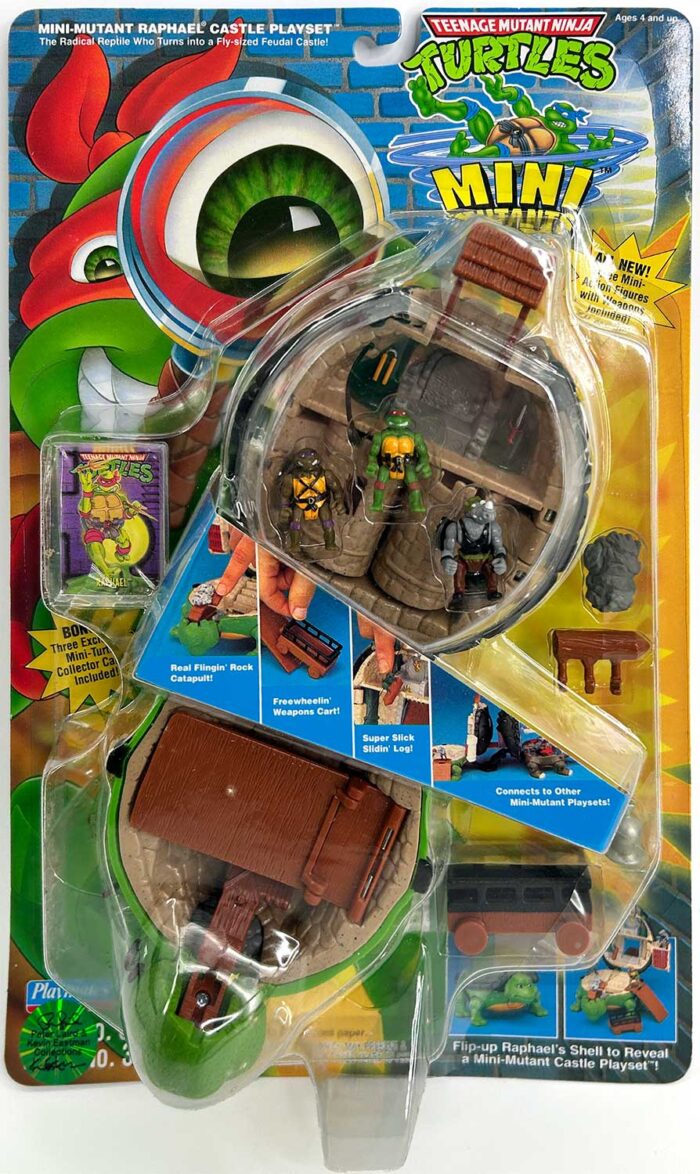 1994 Mini-Mutant Raphael Castle Playset , Factory Sealed, Case Fresh with Eastman and Laird COA AND Signed Framed Mini-Print