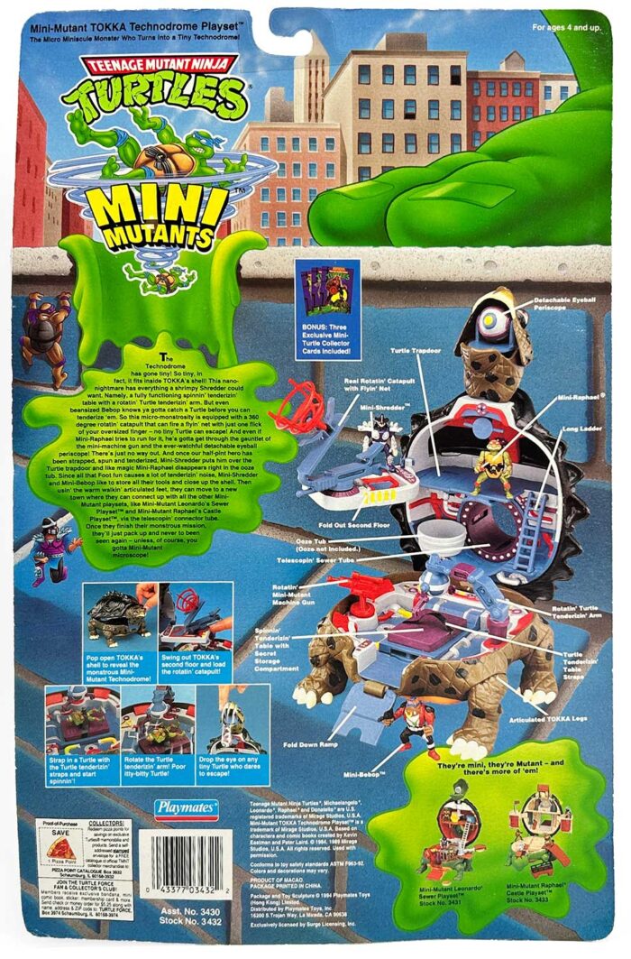 1994 Mini-Mutant Tokka Technodrome Playset (Factory Sealed) with Eastman and Laird COA Label