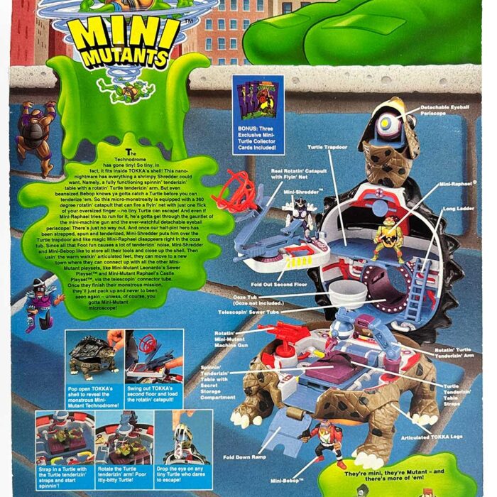 1994 Mini-Mutant Tokka Technodrome Playset (Factory Sealed) with Eastman and Laird COA Label