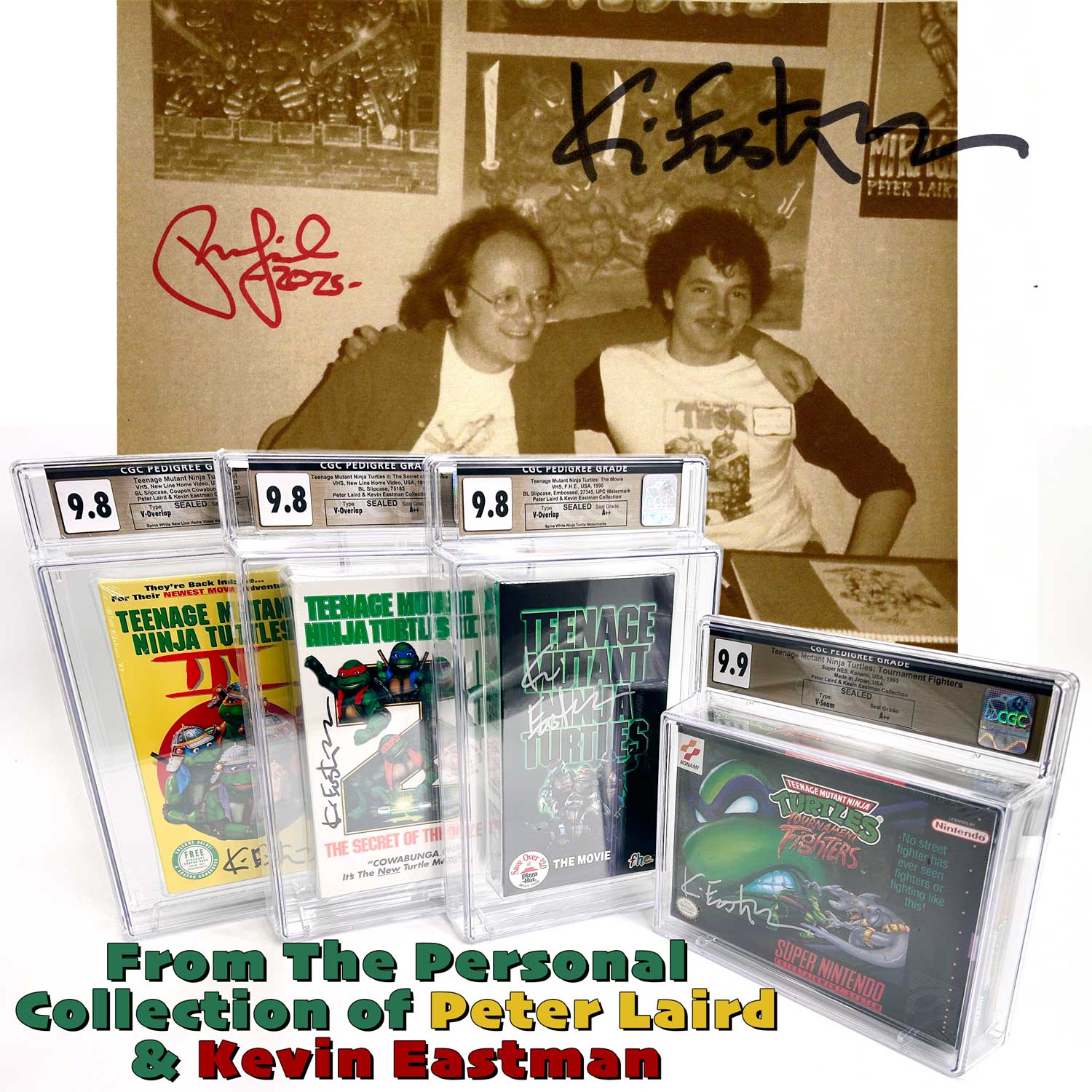 Read more about the article From the Personal Collection of Peter Laird and Kevin Eastman GRADED VHS and VIDEO GAMES – COMING SOON!!!