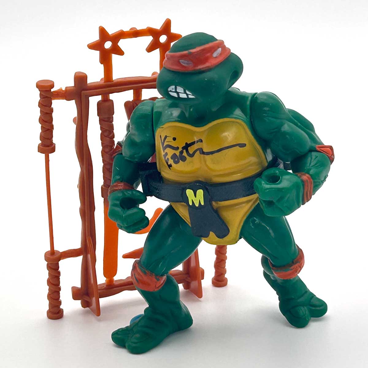 Michaelangelo - 1988 (Soft Head) with weapons rack!