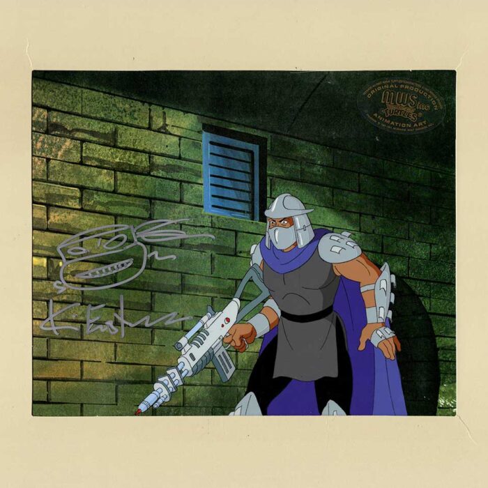 Shredder Original Production Animation Art – SIGNED with a Headsketch Remarque