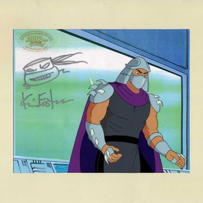Shredder Original Production Animation Art – SIGNED with a Headsketch Remarque
