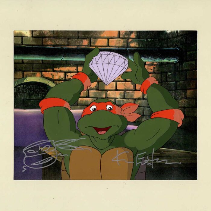 Michelangelo  Original Production Animation Art – SIGNED with a Headsketch Remarque