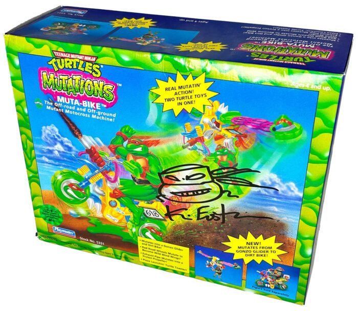 1992 Mutations Muta-Bike (Factory Sealed) with Eastman and Laird COA AND Signed with Remarque by Kevin Eastman