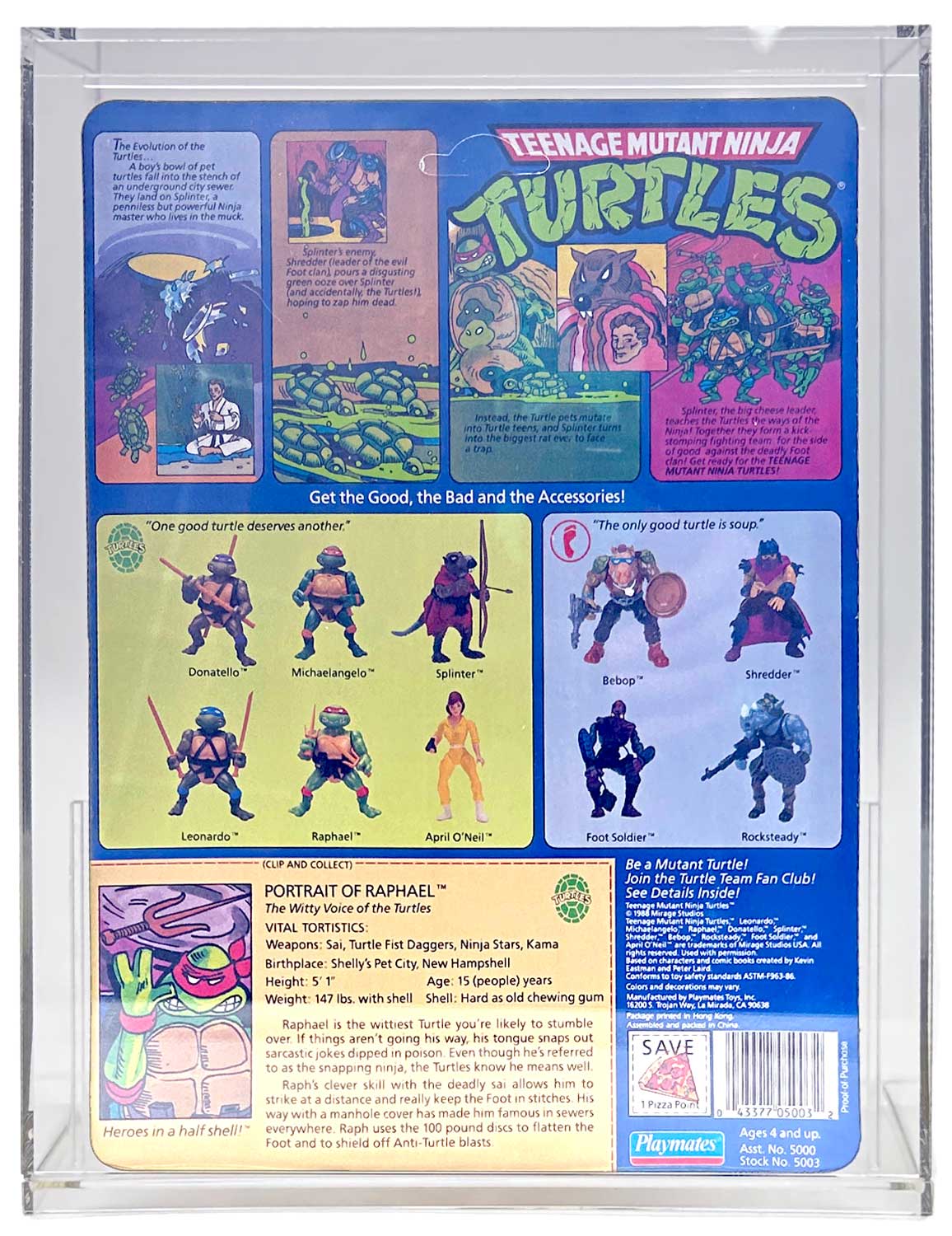 1988 Playmates TMNT Raphael 10 Back, On An Unpunched Card - Image 5
