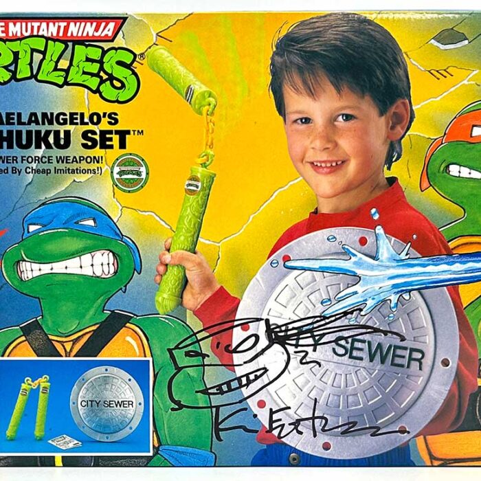 1991 Michaelangelo’s Bugchuku Set (Factory Sealed) with Eastman and Laird COA AND Signed with Remarque by Kevin Eastman
