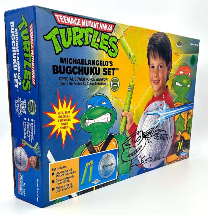 1991 Michaelangelo’s Bugchuku Set (Factory Sealed) with Eastman and Laird Hologram COA AND Signed with Remarque by Kevin Eastman