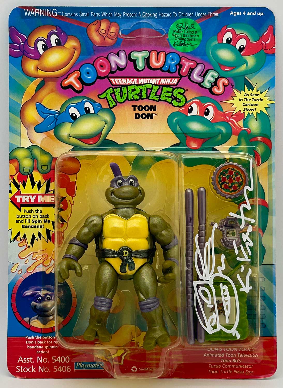1992 Playmates Toon Don Signed with Headsketch Remarque and Hologram Label of Provenance