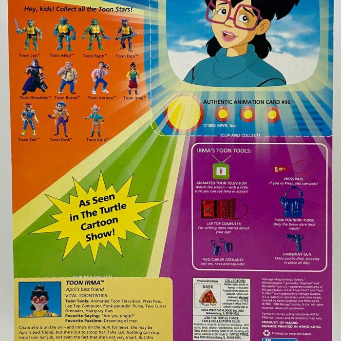 1992 Playmates Toon Irma Signed with Headsketch Remarque and Hologram Label of Provenance