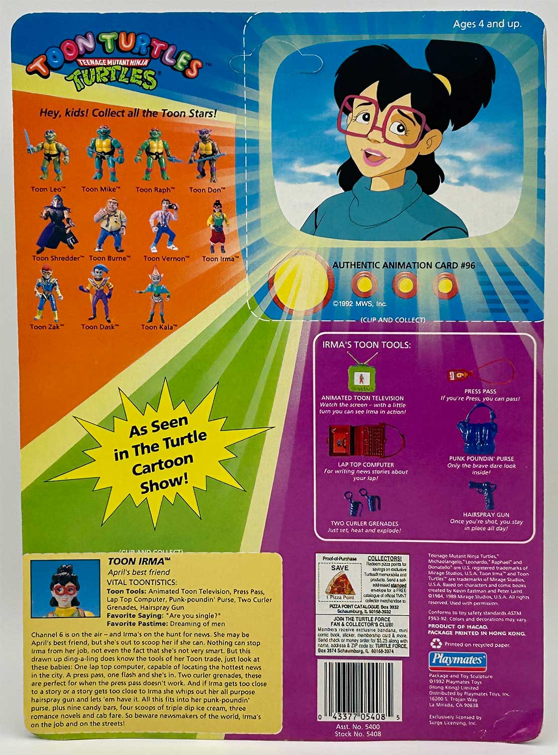 1992 Playmates Toon Irma Signed with Headsketch Remarque and Hologram Label of Provenance - Image 2