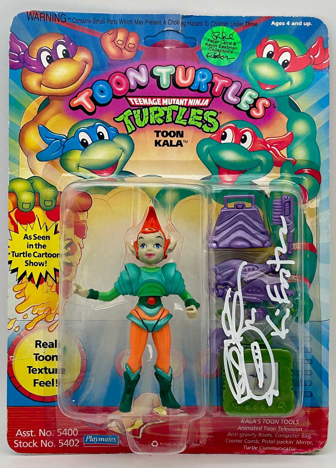1992 Playmates Toon Kala Signed with Headsketch Remarque and Hologram Label of Provenance