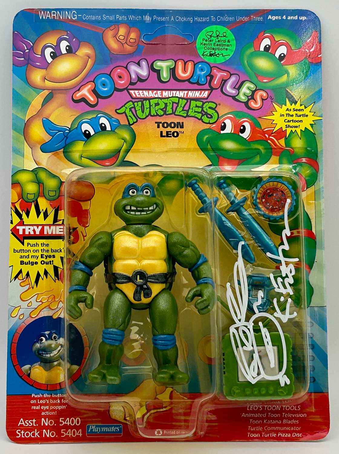 1992 Playmates Toon Leo Signed with Headsketch Remarque and Hologram Label of Provenance