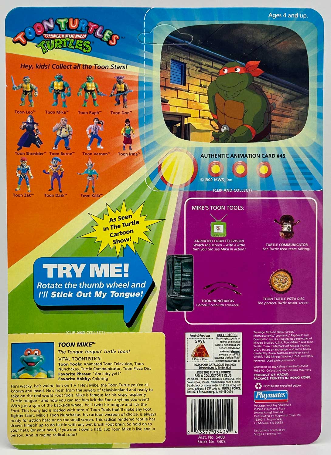 1992 Playmates Toon Mike Signed with Headsketch Remarque and Hologram Label of Provenance - Image 2