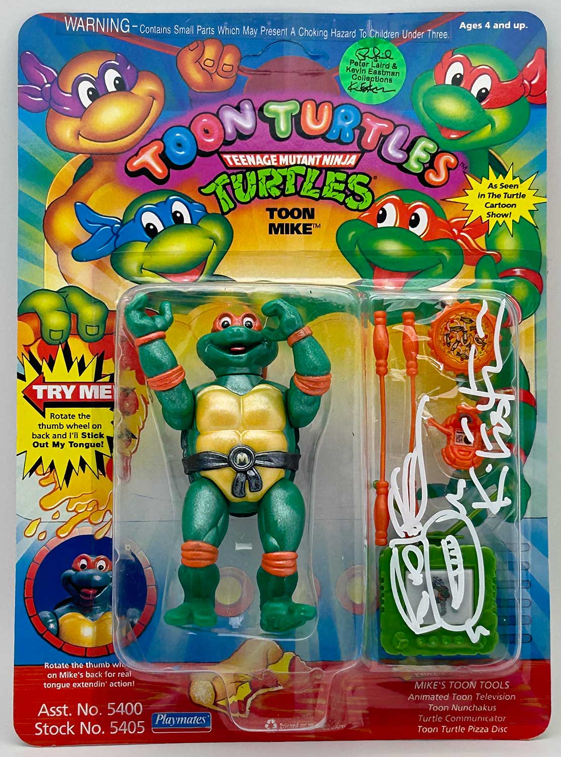 1992 Playmates Toon Mike Signed with Headsketch Remarque and Hologram Label of Provenance