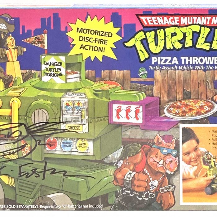 1989 Pizza Thrower (Factory Sealed) with Eastman and Laird Hologram COA AND Signed with Remarque by Kevin Eastman