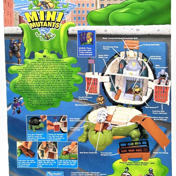 1994 Mini-Mutant Raphael Castle Playset (Factory Sealed) with Eastman and Laird COA Label – With Signature and Remarque