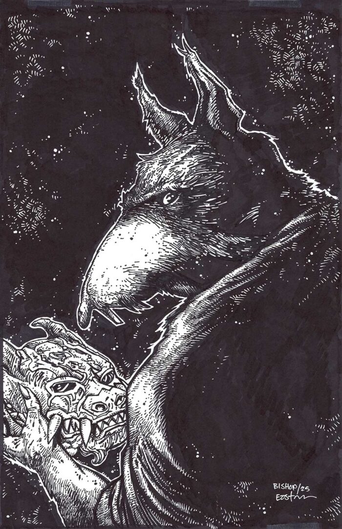 Stunning 2025 Original Cover Art –  TMNT VI Issue 15 Kevin Eastman Cover featuring a Haunting SPLINTER image