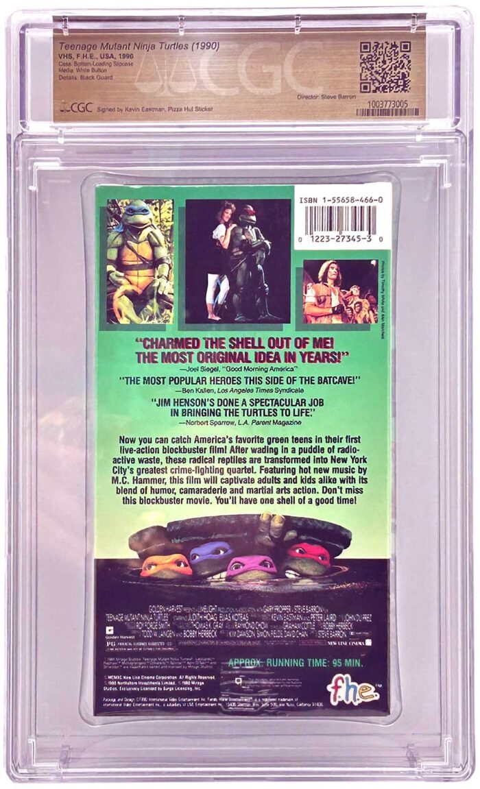 TMNT  The Movie VHS 1990 CGC Pedigree Collection Grade 9.8 Signed