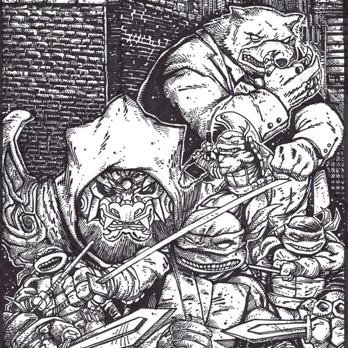 Stunning 2025 Original Cover Art –  TMNT VI Issue 14 Kevin Eastman Cover featuring all 4 TMNT