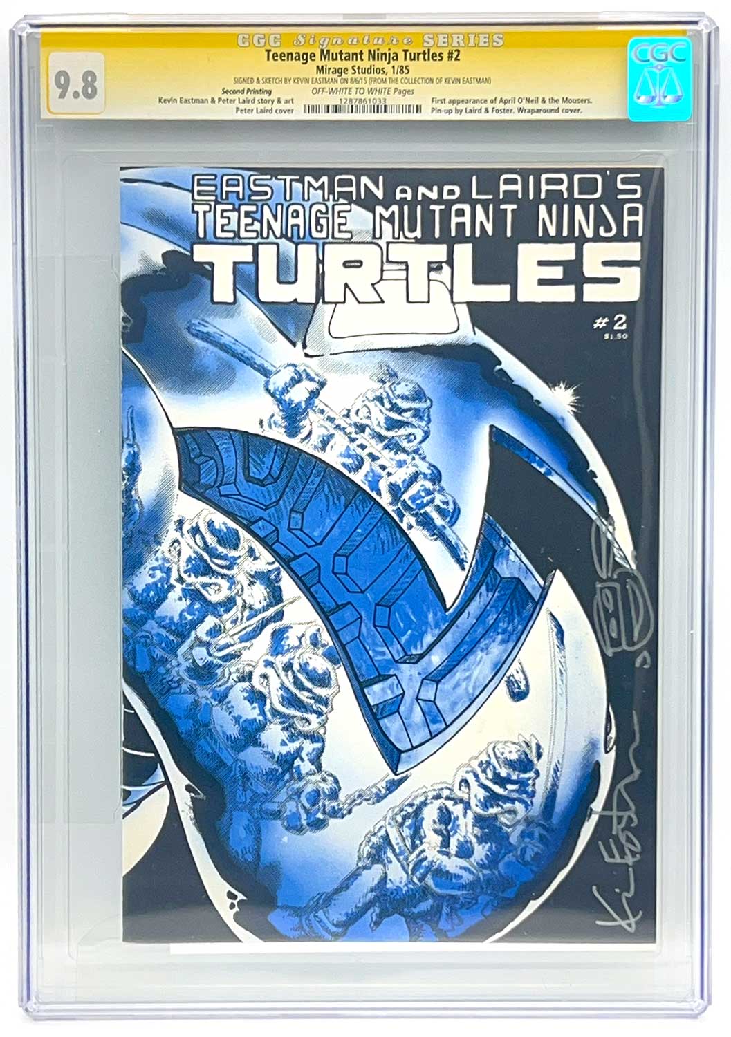 TMNT Book 2 Second Printing CGC Signature Series 9.8 Signed with Remarque